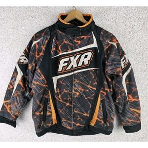 FXR Helix Racing Snowmobile Jacket Youth Size 14 Black And Orange